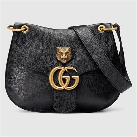 gucci gg marmont leather pouch - black - pouches|gg marmont large shoulder bag.